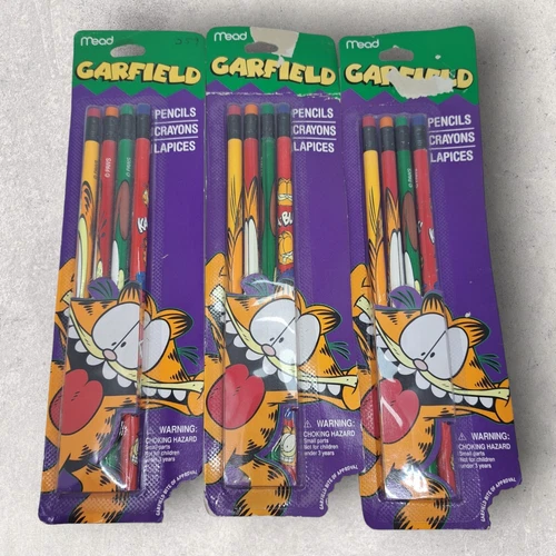 Vtg Garfield Pencils Lot of 12 Stationary School Supplies Mead USA PAWS New