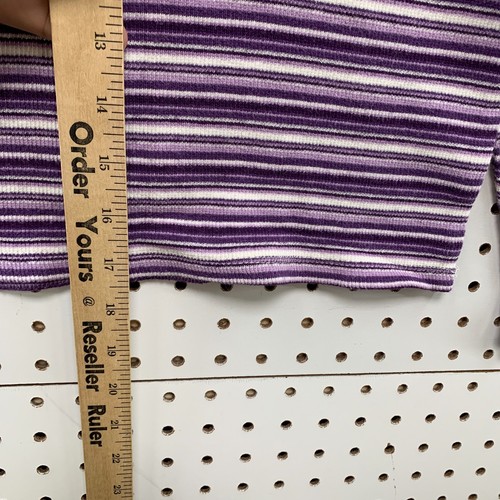 Vintage Y2K SO Long Sleeve Top Girls Size XL 16 Purple Striped 17X17.5 - Picture 9 of 12