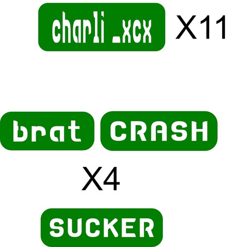 23 x Charli_xcx Body Art, Face paint Glass Etching Glitter Stencil Art Drawing - Picture 1 of 3