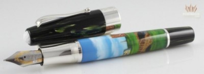MONTEGRAPPA LIMITED EDITION ST ANDREWS PAINTED FOUNTAIN PEN SUPERB GORGEOUS !!!!