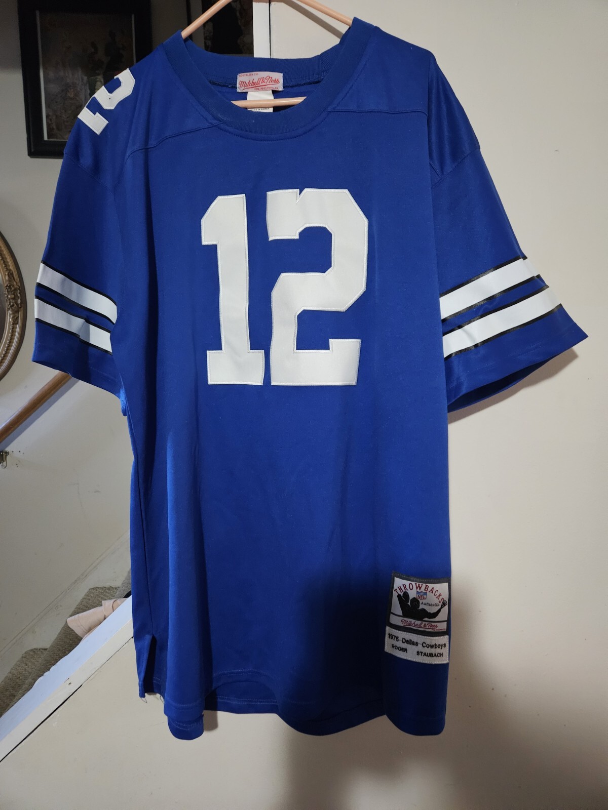 Roger Staubach Dallas Cowboys #12 Mitchell And Ness 1975 NFL Size 56 Jersey