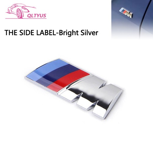 FOR BMW M Series Silver Trunk Emblem Lettering Decal Badge fender sticker Set - 第 1/5 張圖片