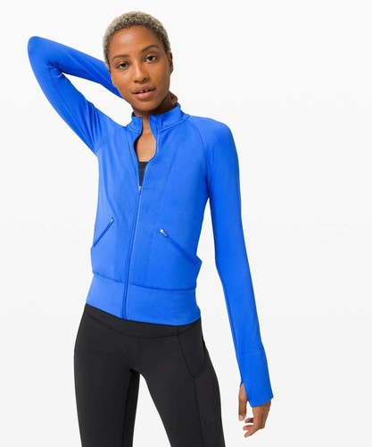 NWT Lululemon Open Stride Run Bomber ~SIZE:4~Wild Bluebell - Foto 7 di 10