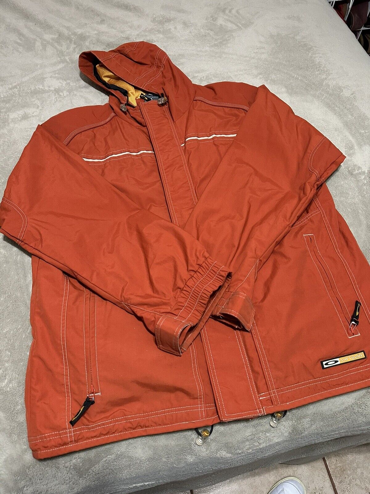 Vintage OAKLEY software centerline Tech Snow Jacket Burnt Orange Trek Great Cond