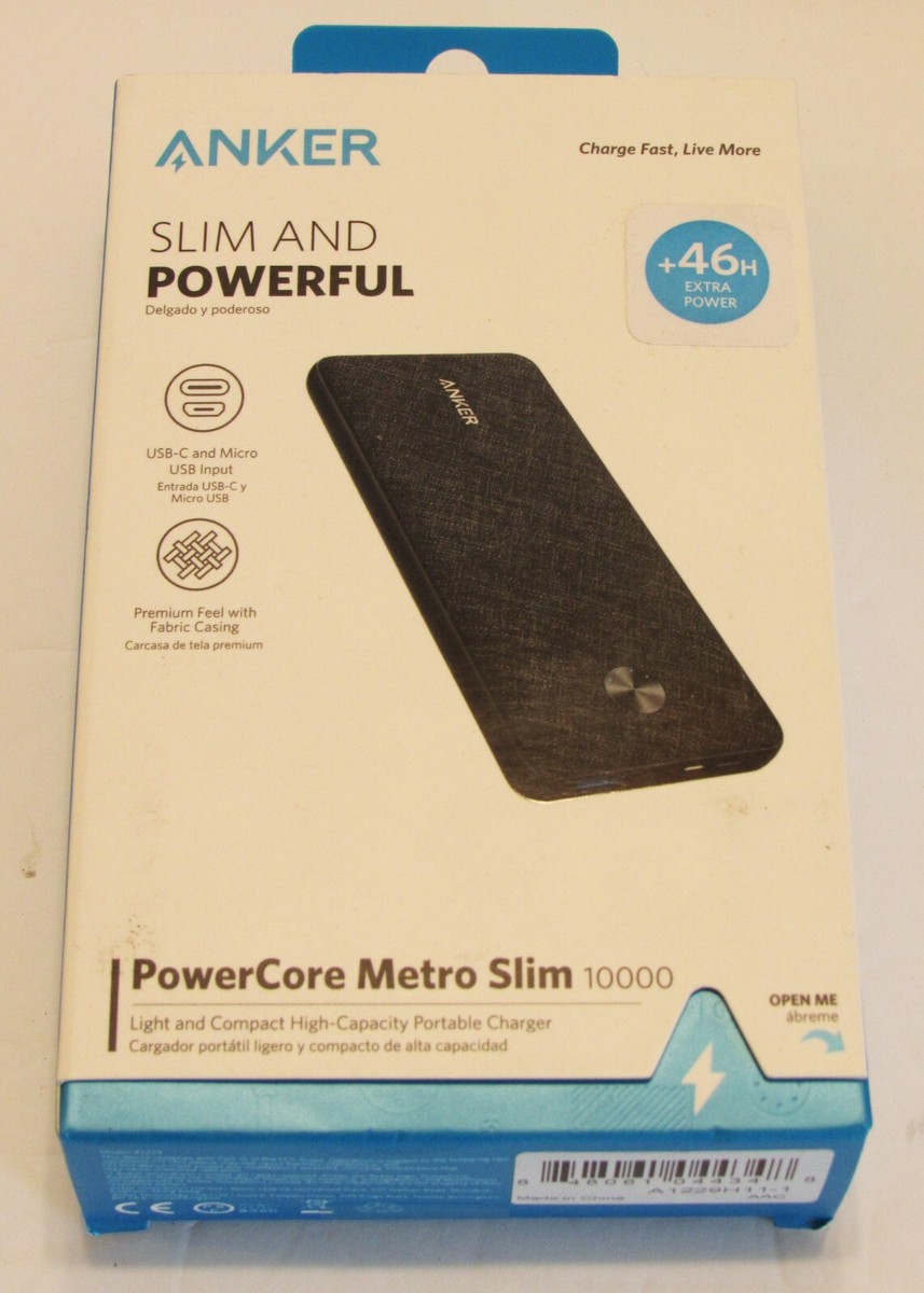 Anker PowerCore Metro Slim 10000 Portable Charger Power Bank | eBay