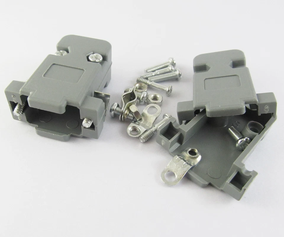 50 sets Grey D-Sub DB9 9Pin Plastic Hood Cover for 9 Pin 15 Pin D-Sub Connector - Image 2 of 4