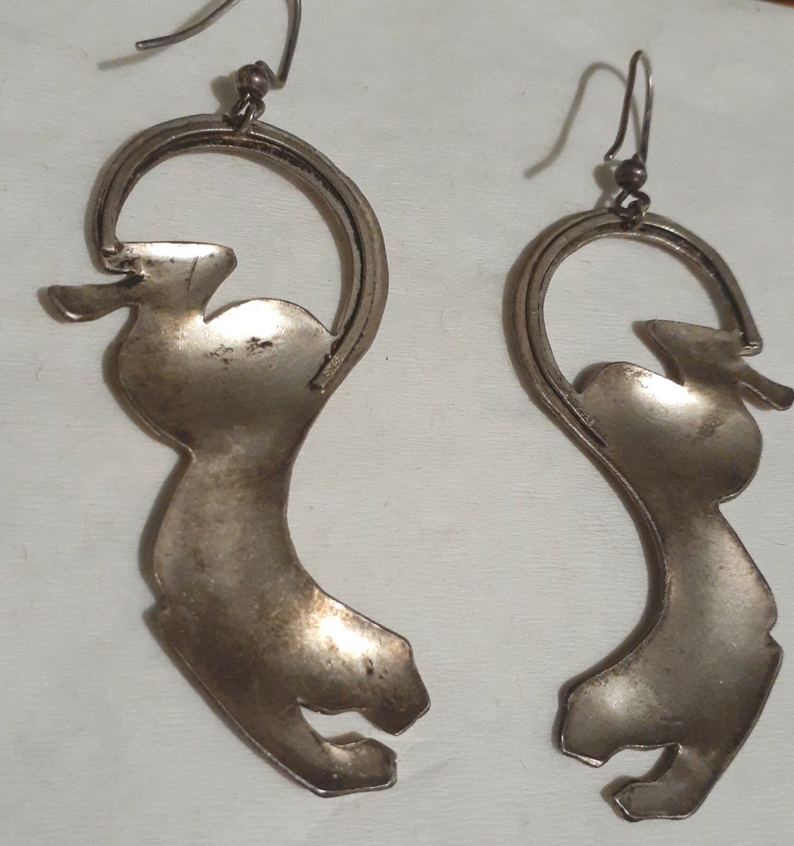 Unforgettable Vintage Native American Navajo Sterling Silver Kokopelli Earrings Unforgettable Vintage Native American Navajo Sterling Silver Kokopelli Earrings