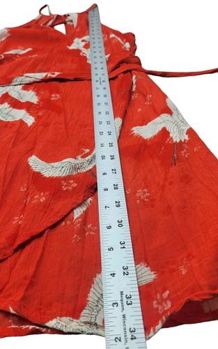 Billabong Mini Wickelkleid Blumen Größe M rot gemustert Cutout Krepp - Bild 7 von 10