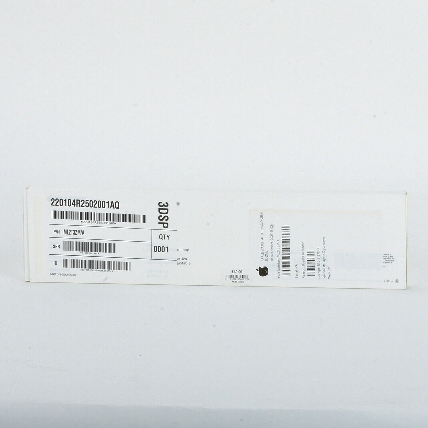 Apple iWatch 38mm 40mm 41mm 2 3 4 5 6 7 8 9 SE Sport Loop Band - Tornado / Gray