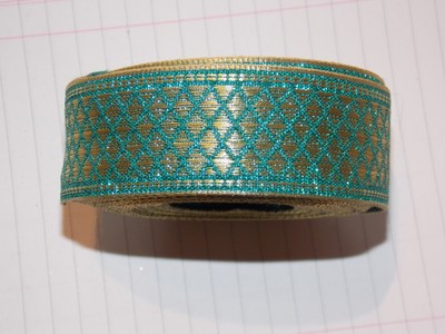 30mm brown gold jacquard embroidered ribbon applique motif trimming decor