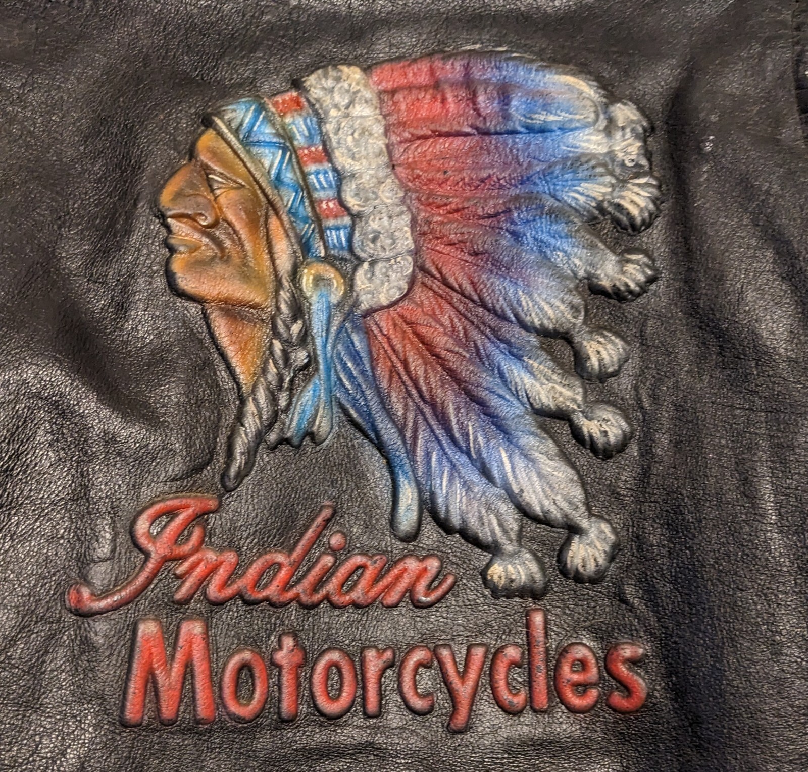 90s Vtg & Rare Highway One INDIAN Black Leather Motorcycle Coat Womens Med Nice! image 4