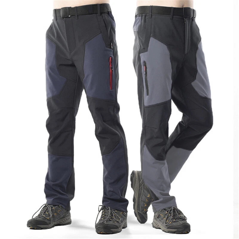 Men Hiking Fleece Pants Outdoor Sport Climbing Waterproof Warm Trousers
