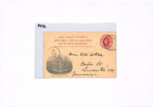 S. Africa COGH QV Stationery Card POST OFFICE CAPE TOWN Vignette 1901 Used PJ52 - Picture 5 of 10