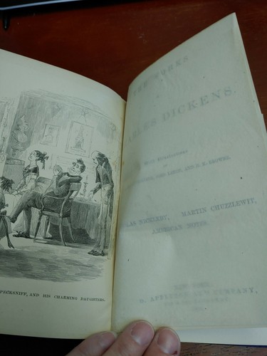 3 book Lot of Charles Dickens's Works 1872 Hardcover illustrated, Blue, Appleton - Picture 2 of 12