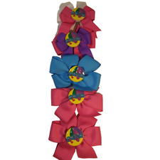 Beautiful Beach Jumbo Hair Bows Pinwheel Girl Hair Clip 5 Barrettes
