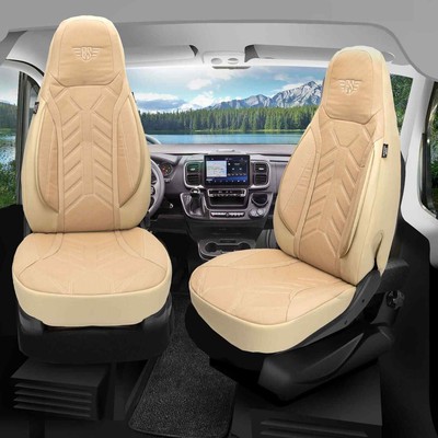 Pilot Wohnmobil Leder Sitzbezüge passend für EverGreen RV 29FS (Beige)