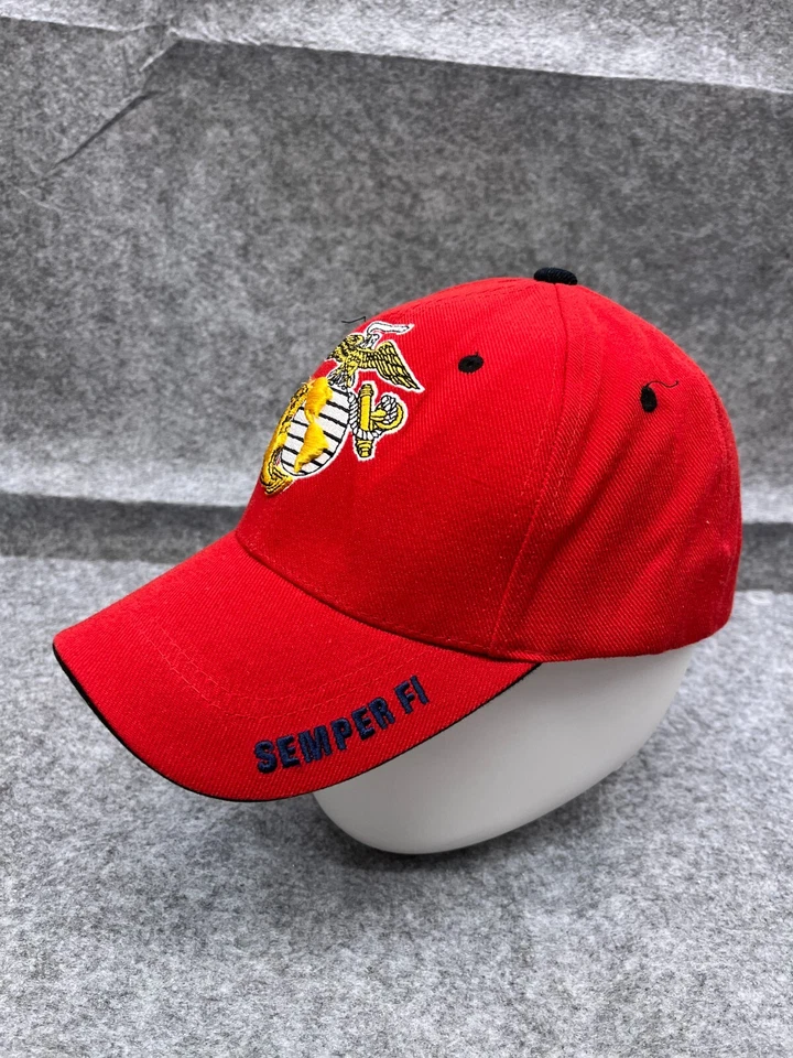 Sombrero Freedom Fighter US Marines Gorra Correa Trasera Adulto Talla Única Rojo Acrílico Lana Foto 4 de 4