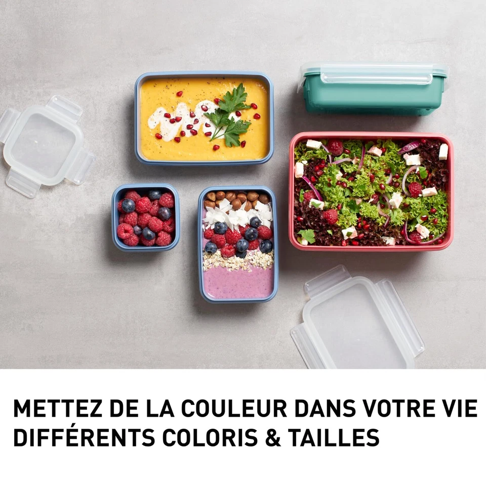 Boite de conservation alimentaire 22 L Bleu Plastique sans BPA Rectangulaire ... - Photo 2/4