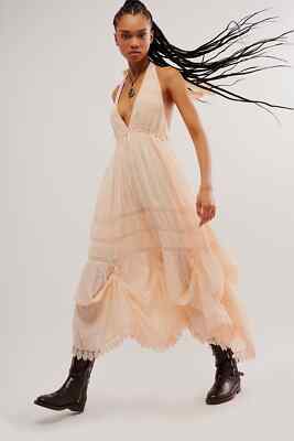 Free People Sunflower Afternoon Bustle Midi Dress XL 12 Women's Party NEW 38662