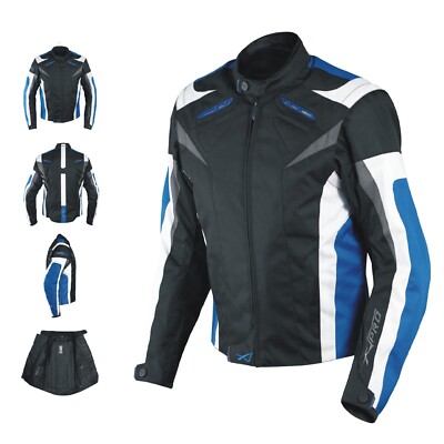 Jacke Lady Damen Stoff Cordura Motorrad Ärmelschutz abnehmbar blau