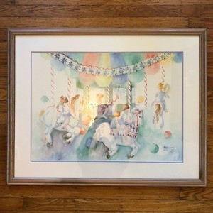 Annetta-Nichols-Limited-Edition-Print-78-1925-Kids-On-Carousel-33-034-x-26-034-SIGNED