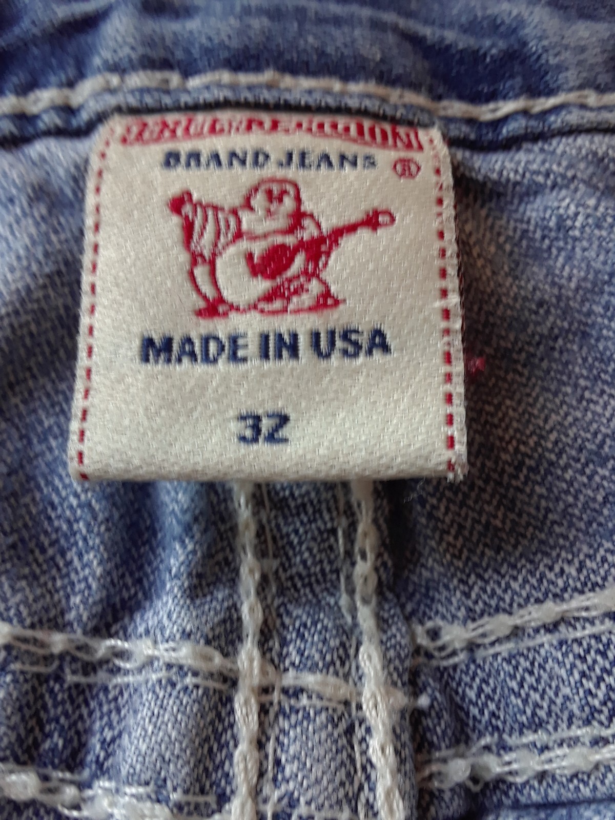 True Religion Men's BOBBY BIG QT Light Blue Jeans Made In The USA Size