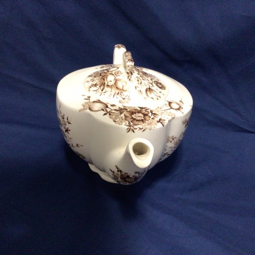 Rare Windsor Ware Teapot Transferware Dover Brown Floral Johnson Bros England - Picture 2 of 10