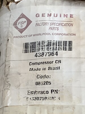whirlpool Embraco refrigerator compressor Part