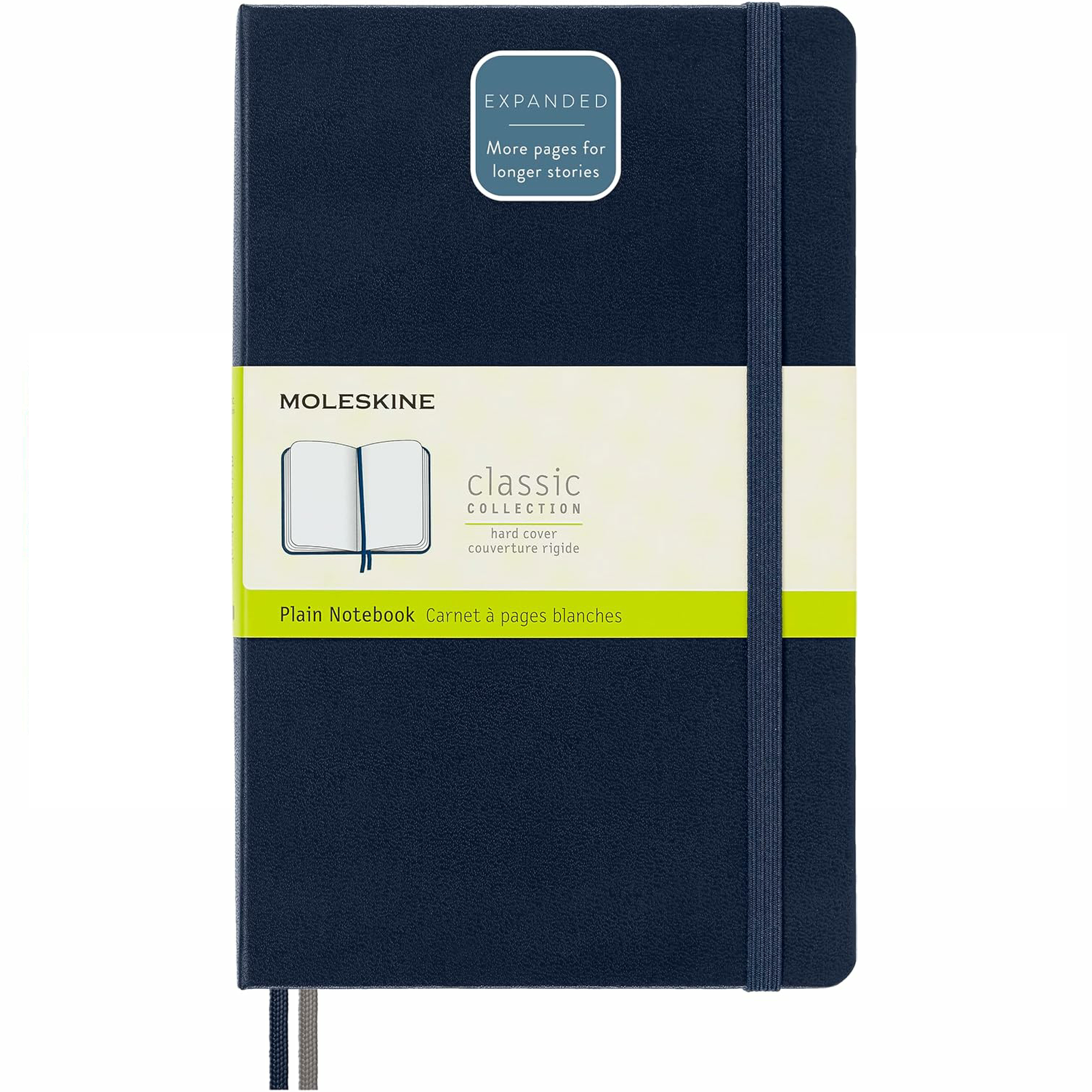 Moleskine Classic Expanded Hard Cover Large Notebook - Sapphire Blue - Plain