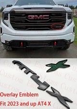 Front Grill Gloss Black AT4X OVERLAY Emblem 2023+ GMC Sierra 1500