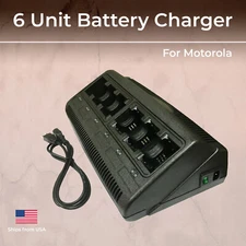 6 Unit Two-Way Radio Battery Charger for Motorola for NNTN4497 4970 CP200 EP450