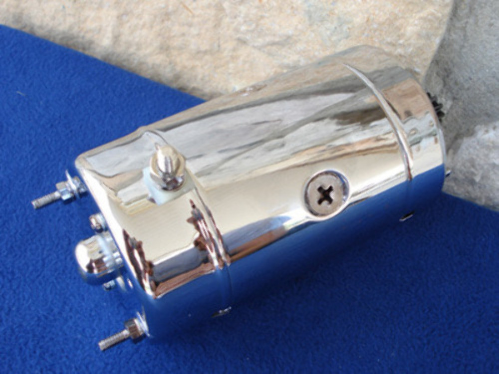 HITACHI-TYPE CHROME STARTER FOR HARLEY DAVIDSON 1973-87 REPLACES