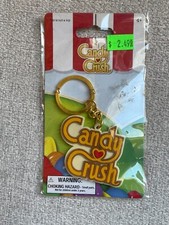 2014 KING CANDY CRUSH GOLD KEYCHAIN RUBBER LOGO NEW