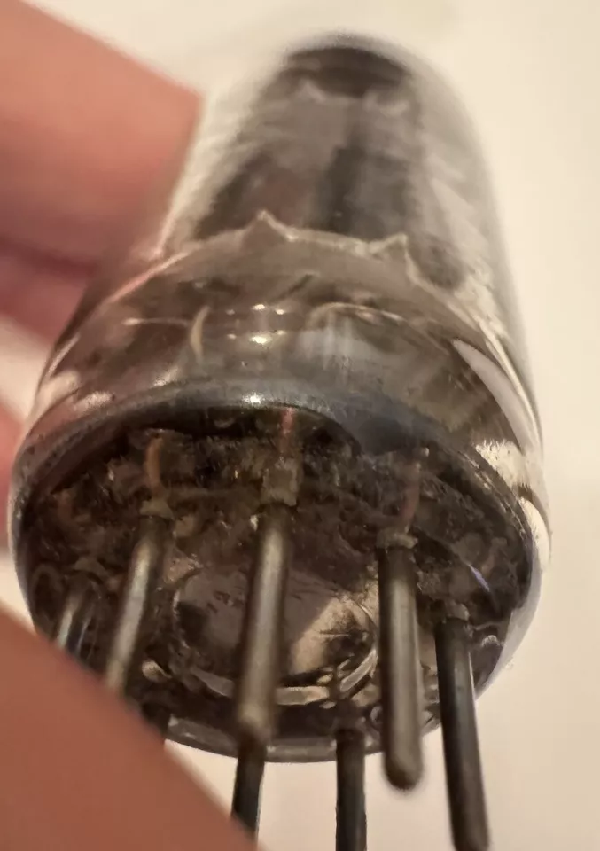 Raro MARCONI 12AU7WA 5814A X3 Mica Placa Negra [] Getter ANTIGUO VIDRIO ARRUGADO Foto 2 de 4