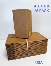 25 PACK 4x4x8 Corrugated Carton Cardboard Shipping Mailing Box Boxes 32 ECT