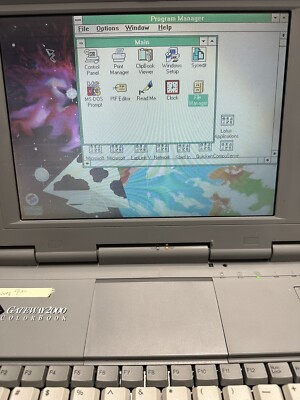 RARE VINTAGE Mint! Gateway 2000 Colorbook Laptop 1994 Full Setup