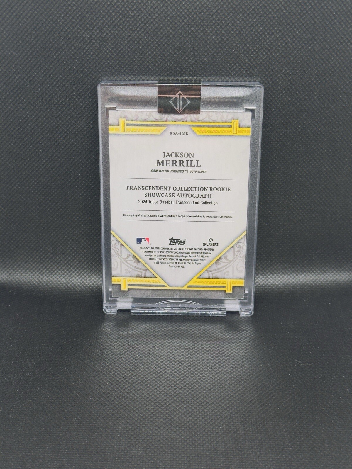 2024 Topps Transcendent Jackson Merrill Gold  Auto /25 RC RSA-JME