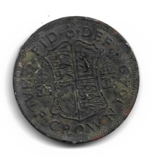 HALF CROWN COIN - 1949 - GEORGE VI - BEEN IN GROUND - NEEDS CLEANING