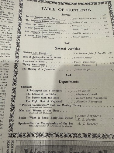 SATURDAY EVENING POST Sept 30 1899 Stephen Crane Bret Harte nf - Picture 14 of 15