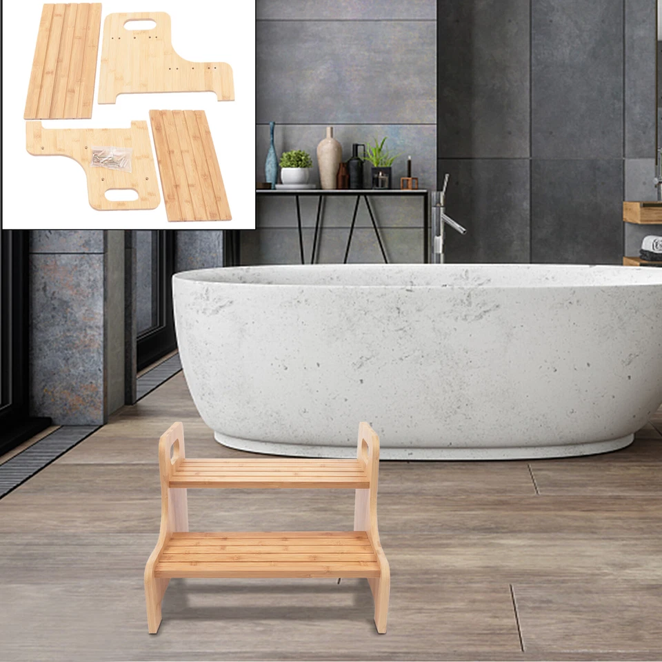 High Bed Step 2 Step Stool Elderly Stool Child Friendly Stair Ladder Bath Bench - Image 3 of 4