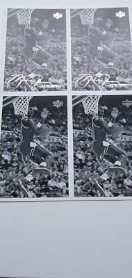 1998 Upper Deck Retrospect Michael Jordan Uncut Postcard Sheet MJR4 - Vintage