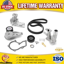 Engine Water Pump & Tensioner Belt Accessory Kit For Ford Fiesta Escape 1.6L L4