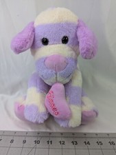 Kellytoy Dog Plush Puppy Cream Purple Stripes 11 Inch 2018 Stuffed Animal Toy