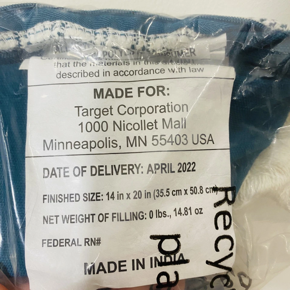 Epic Inside Threshold Blue 14 X 20” Toss Pillow  100% Cotton Boho Target - Image 3 of 4