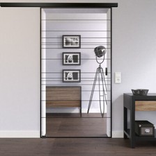 Glasschiebetür schwarz Ganzglasschiebetür Industriedesign Black Glasschiebetür 