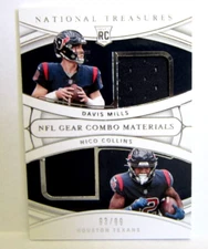 Nico Collins/D. Mills 2021 National Treasures Dual Patch ROOKIE#93/99!Texans RC