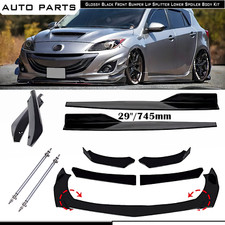 For Mazda 3 Mazda Speed 3 Front Bumper Lip Spoiler Splitter Side Skirt Strut For Mazda 3 Mazda Speed 3 Front Bumper Lip Spoiler Splitter Side Skirt Strut