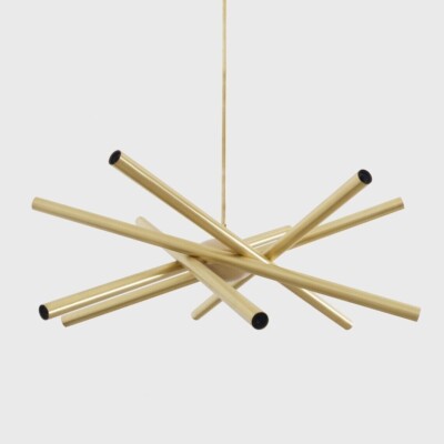 12 Arm Light Brass Sputnik Ceiling Chandelier Rotating Spikes Pendant Light Lamp