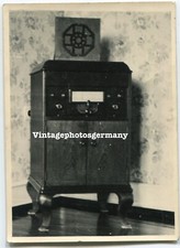 D1662 Foto 20er Jahre Radio Lautsprecher Technik Kopfhörer Musiktruhe Radiogerät