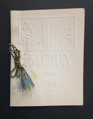 White Vintage 1937 Emory University Commencement Program - Emory Medical Georgia